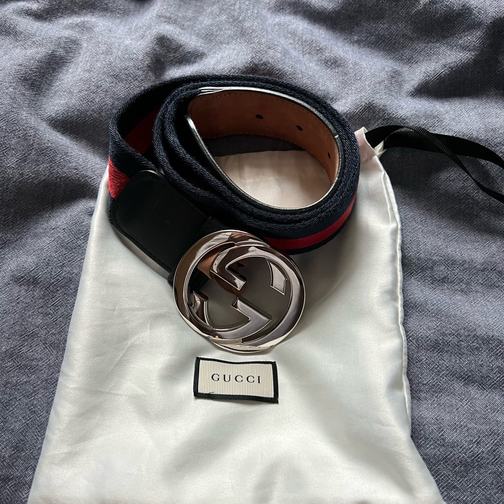 Authentic Gucci Web Belt with Dust-bag